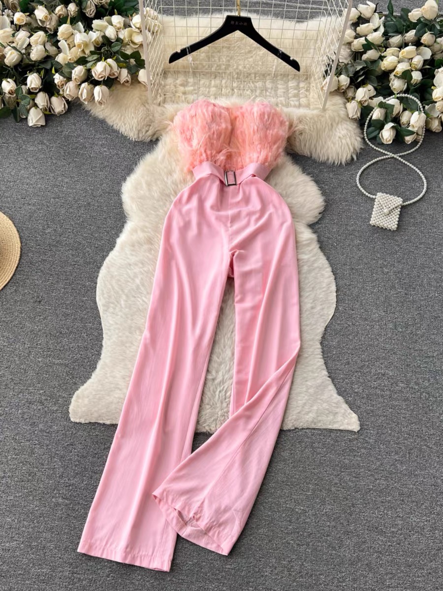 Taste of luxury feathery jumpsuit JRZZ616 images